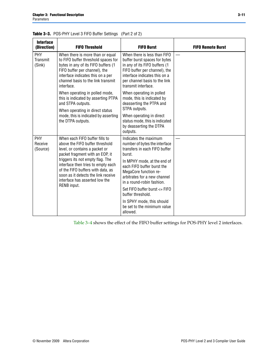 Altera POS-PHY Level 2 and 3 Compiler User Manual | Page 39 / 62