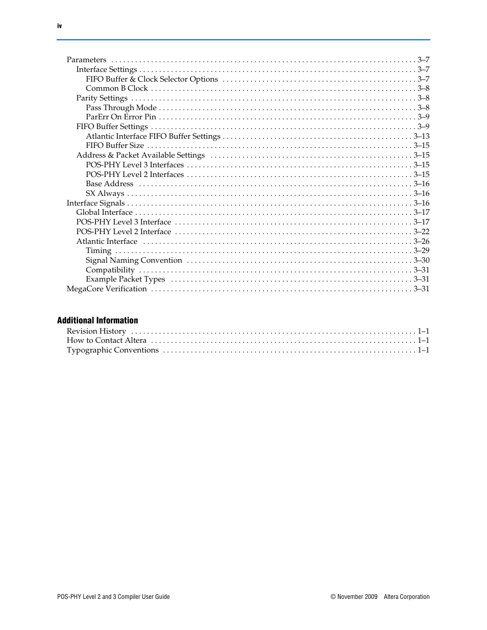 Altera POS-PHY Level 2 and 3 Compiler User Manual | Page 4 / 62