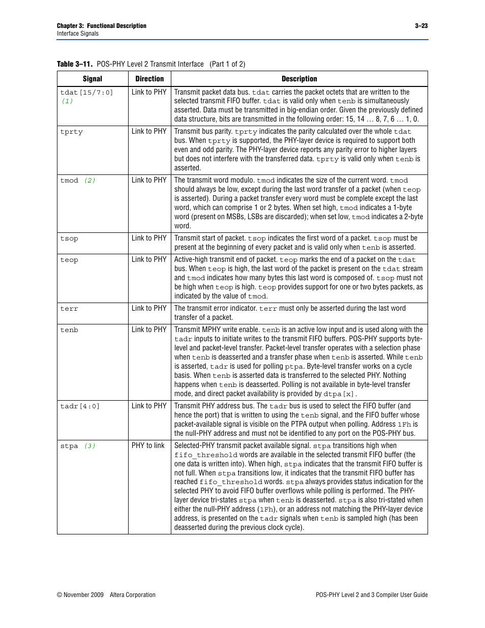 Altera POS-PHY Level 2 and 3 Compiler User Manual | Page 51 / 62