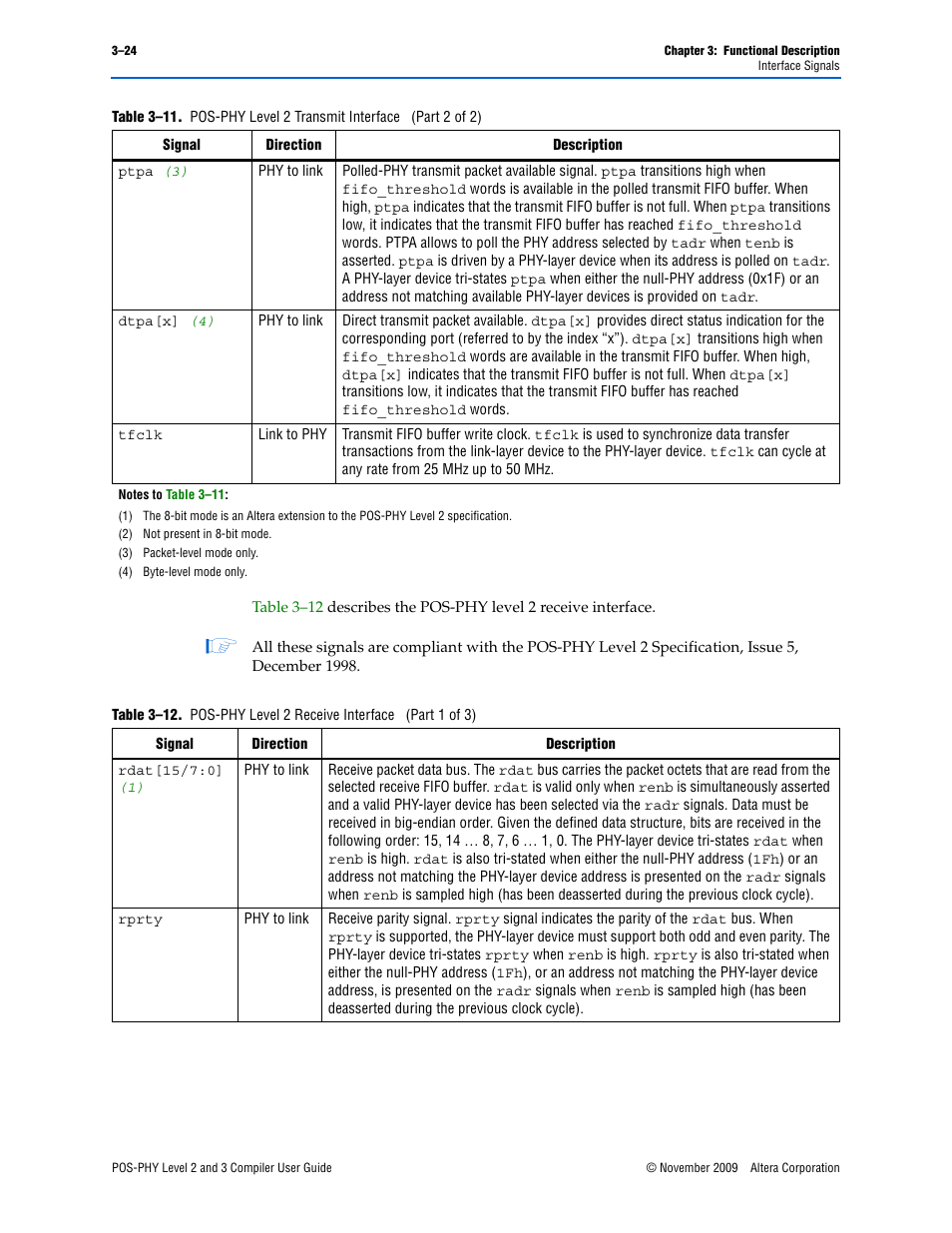 Altera POS-PHY Level 2 and 3 Compiler User Manual | Page 52 / 62