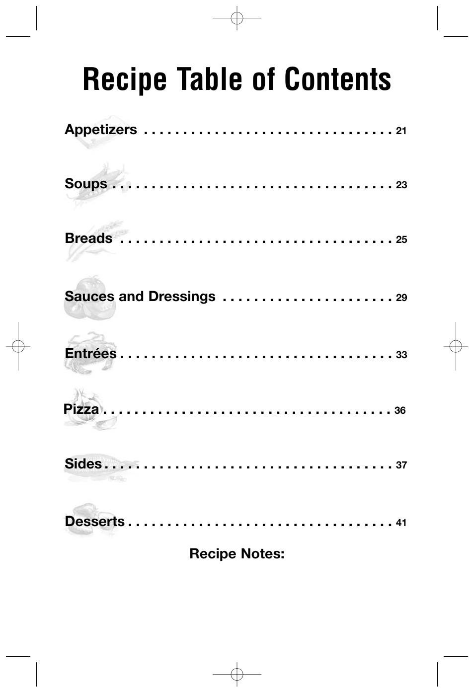 Recipe table of contents | Cuisinart DLC-2007NC User Manual | Page 21 / 48