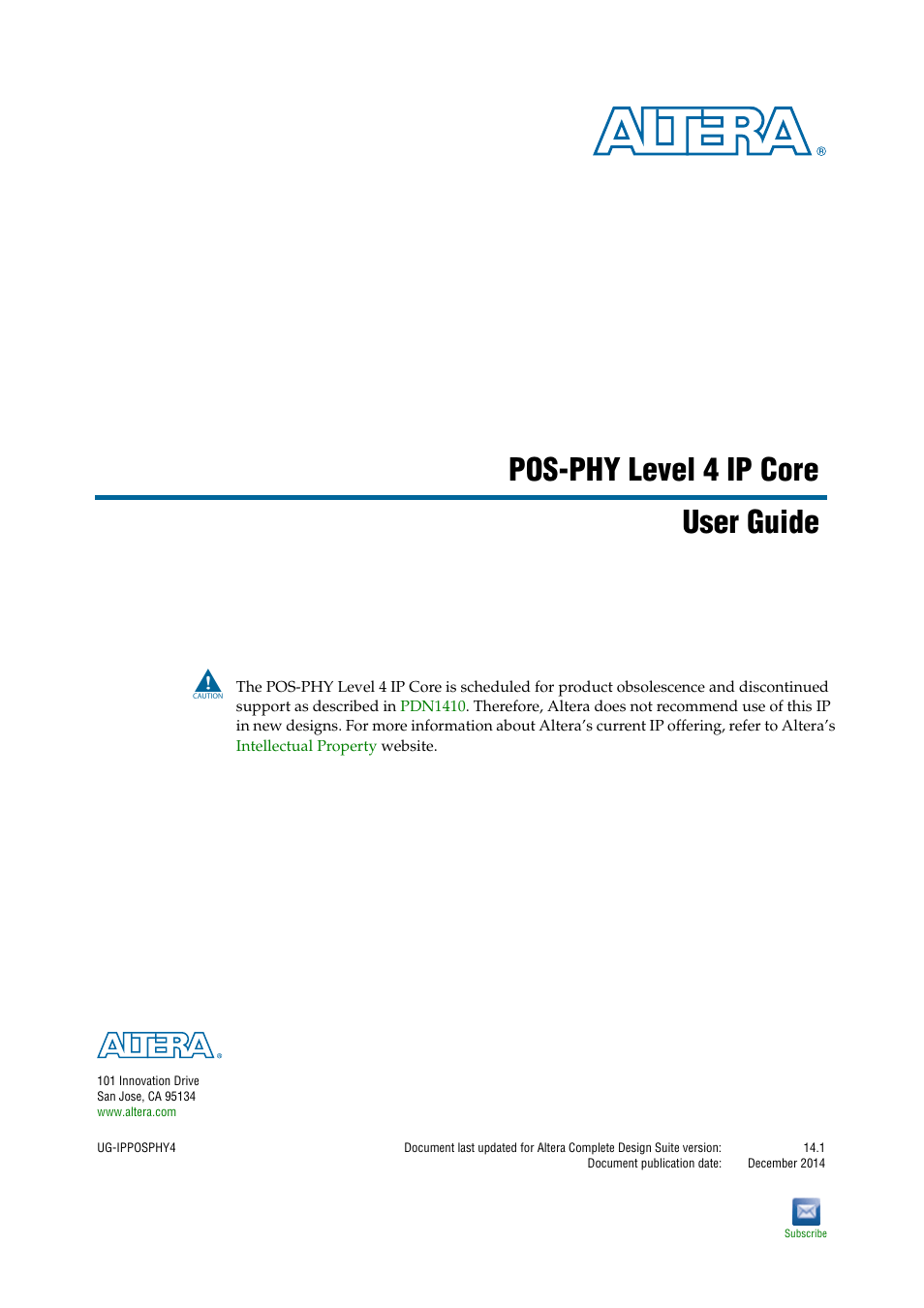 Altera POS-PHY Level 4 IP Core User Manual | 142 pages