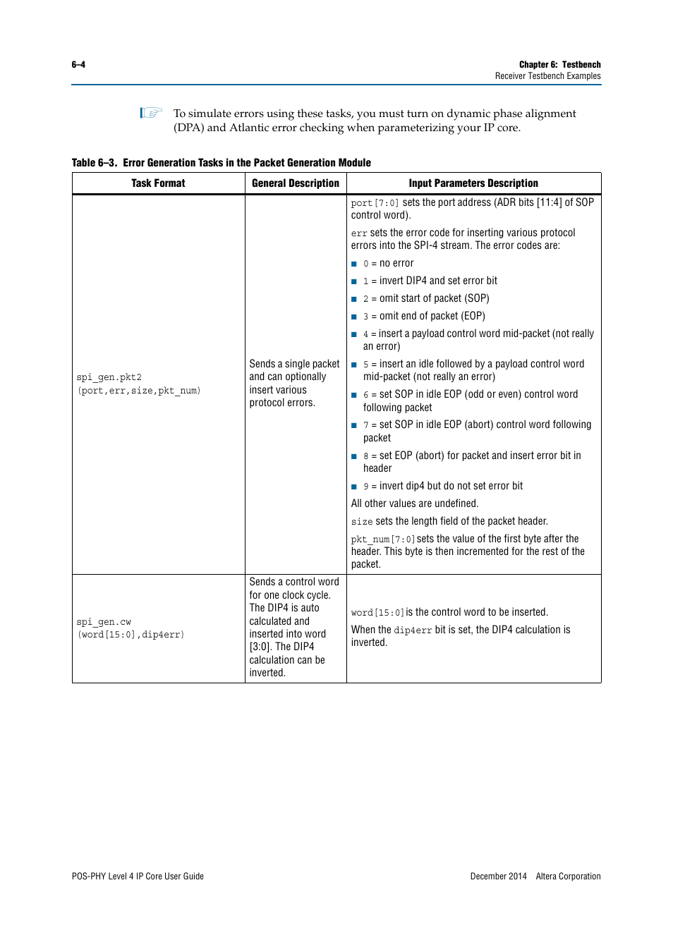 Altera POS-PHY Level 4 IP Core User Manual | Page 102 / 142