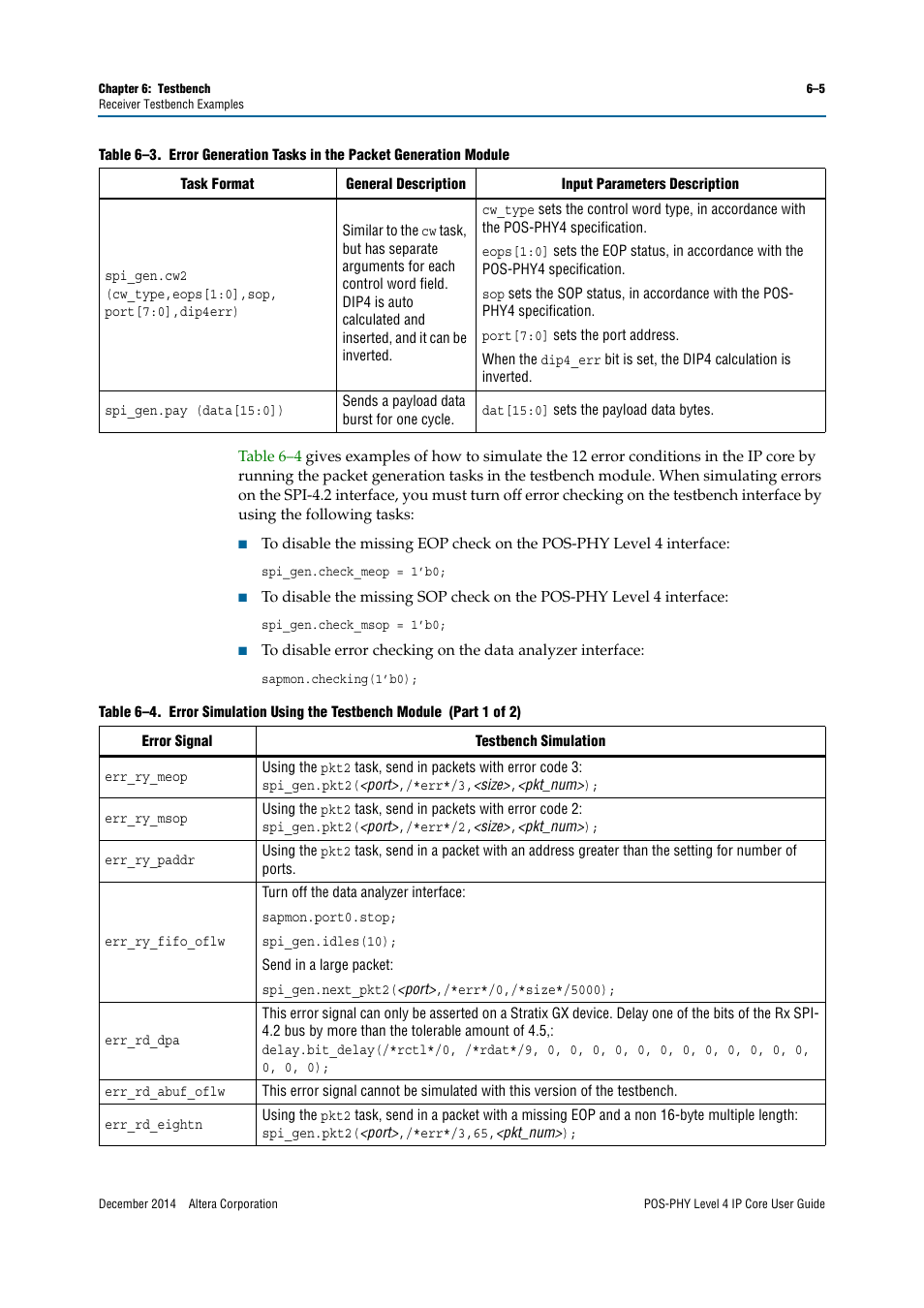 Altera POS-PHY Level 4 IP Core User Manual | Page 103 / 142