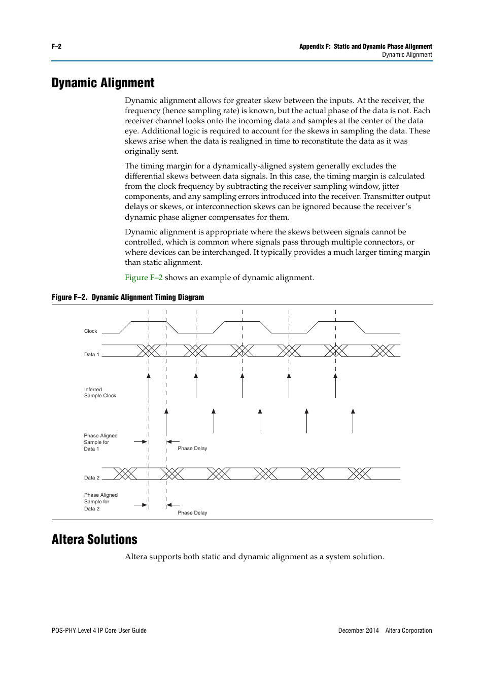 Dynamic alignment, Altera solutions | Altera POS-PHY Level 4 IP Core User Manual | Page 126 / 142