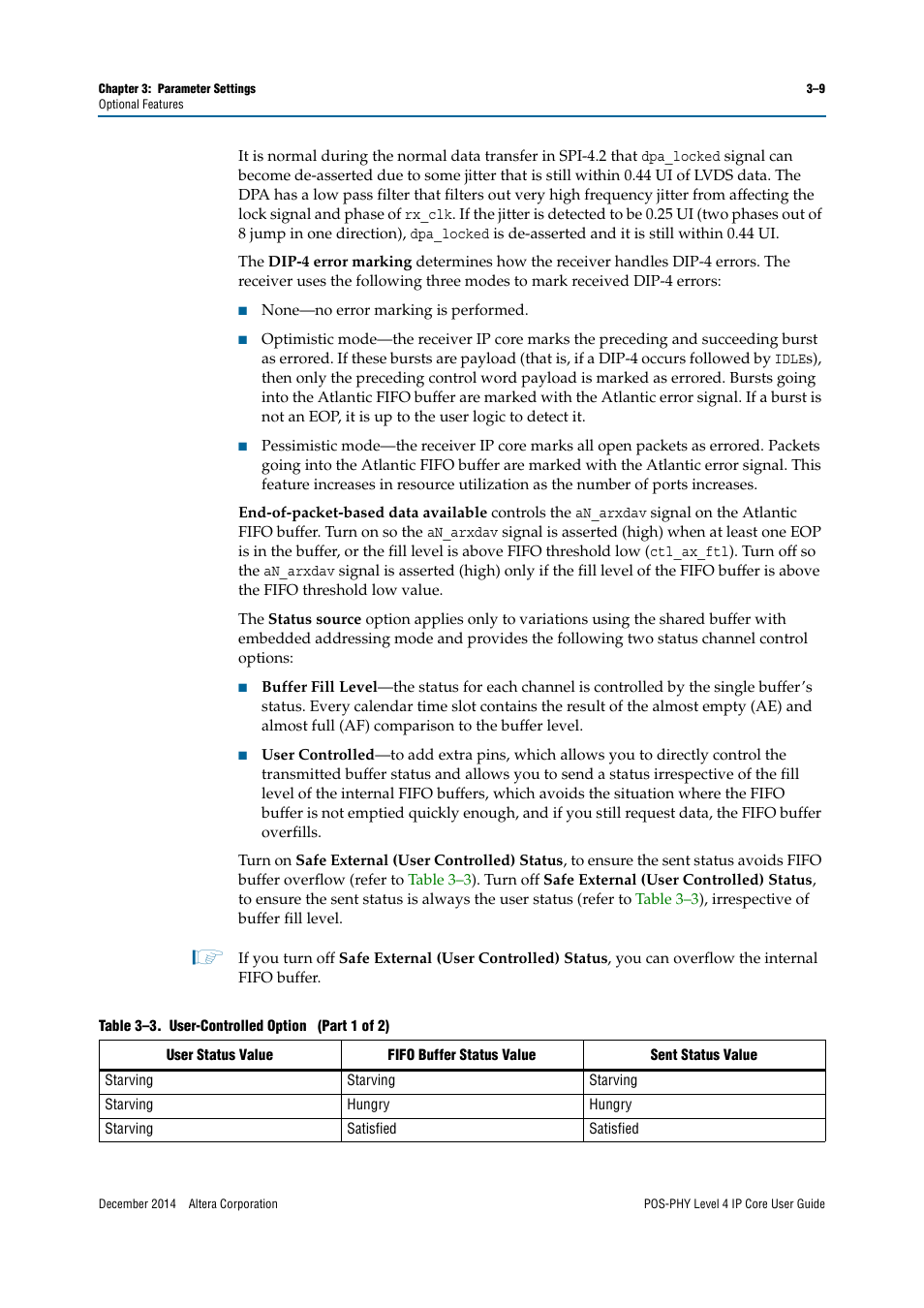 Altera POS-PHY Level 4 IP Core User Manual | Page 29 / 142