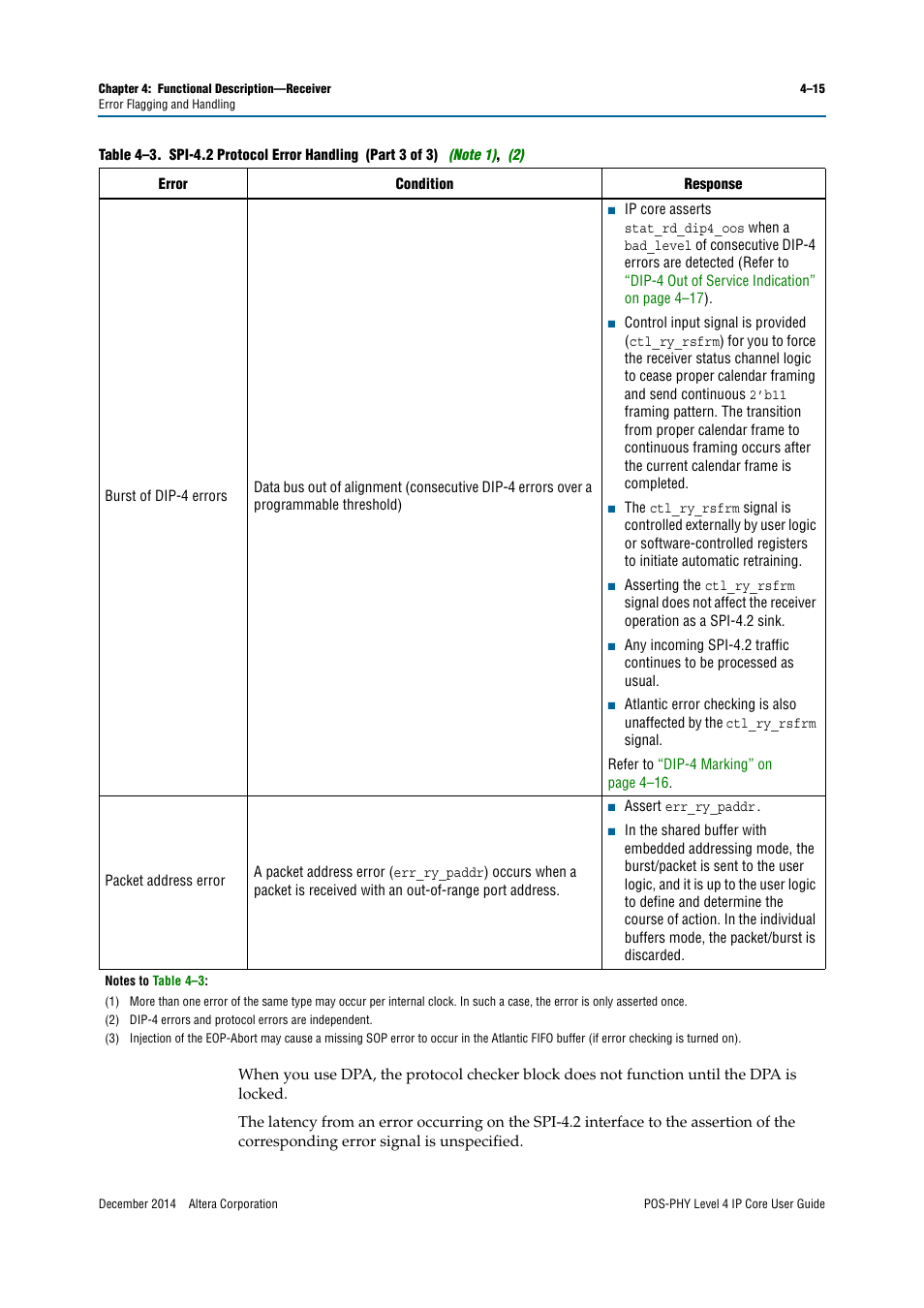 Altera POS-PHY Level 4 IP Core User Manual | Page 53 / 142