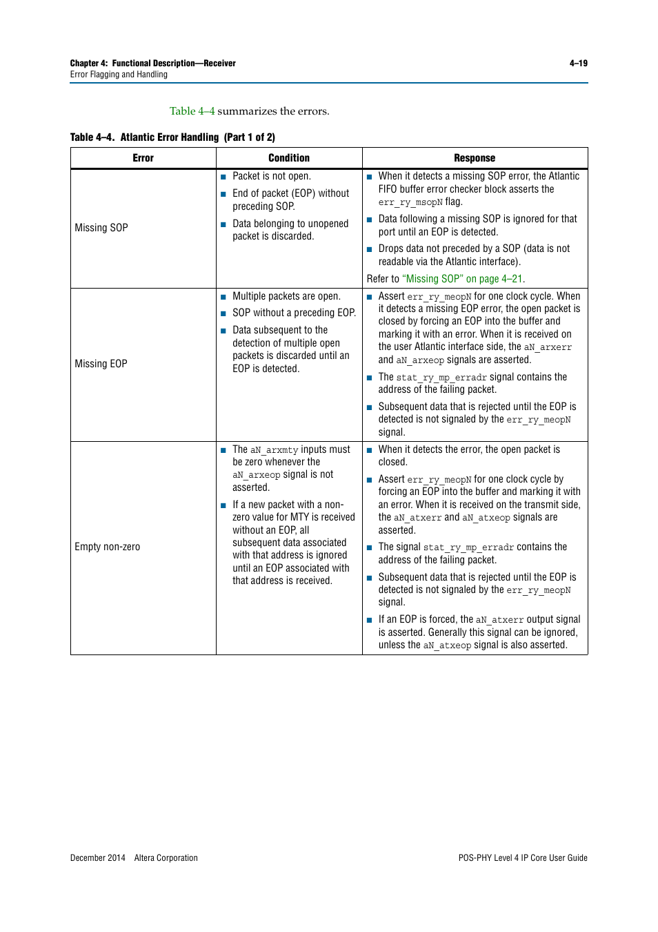 Altera POS-PHY Level 4 IP Core User Manual | Page 57 / 142