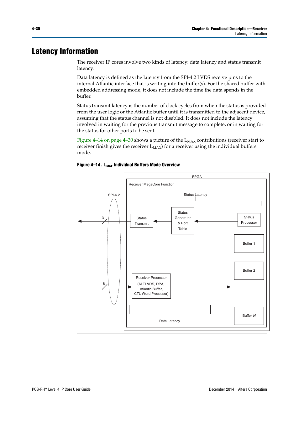 Latency information | Altera POS-PHY Level 4 IP Core User Manual | Page 68 / 142