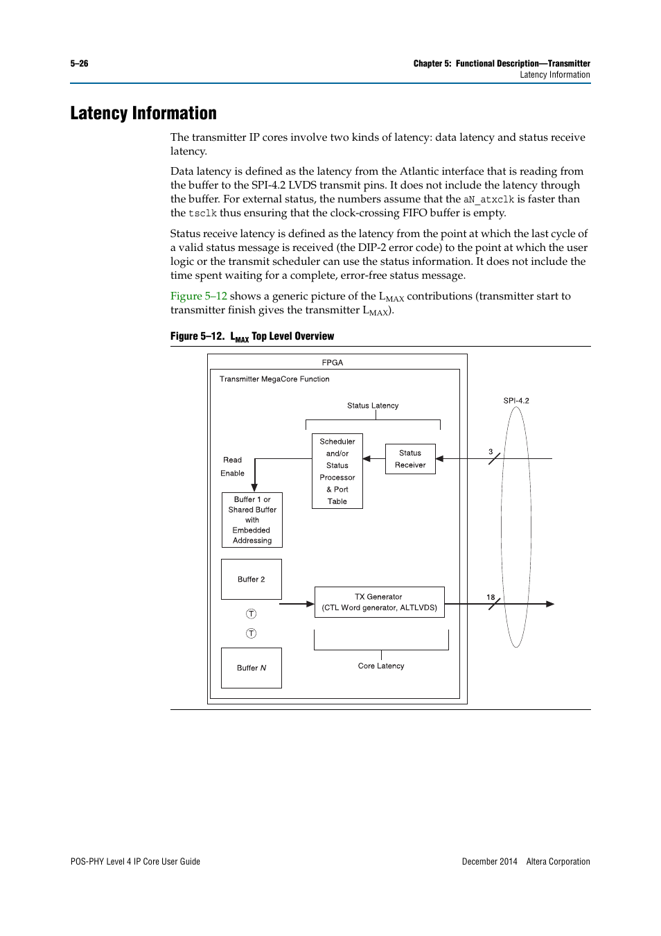 Latency information | Altera POS-PHY Level 4 IP Core User Manual | Page 96 / 142