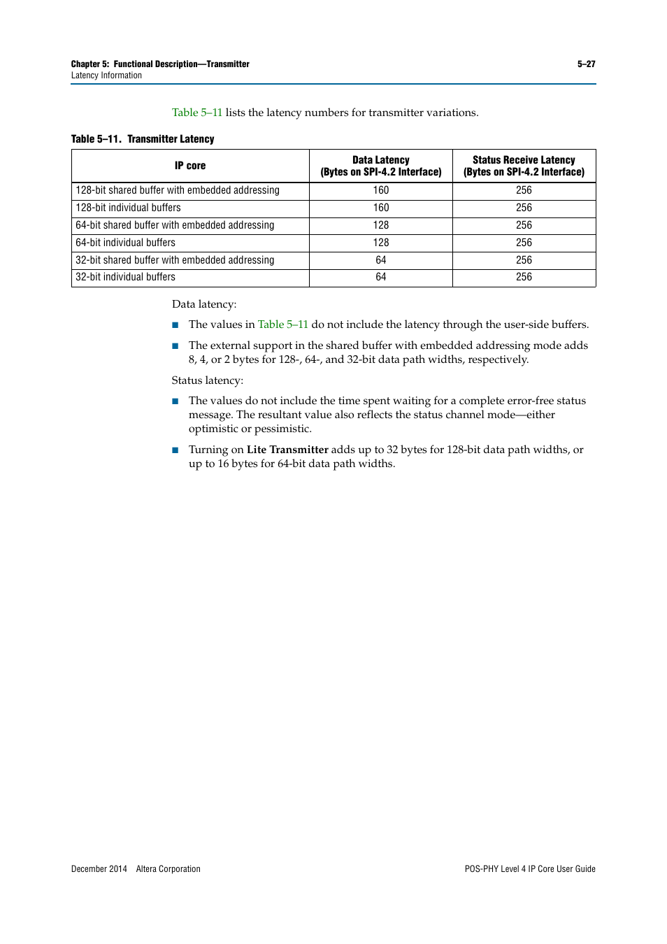 Altera POS-PHY Level 4 IP Core User Manual | Page 97 / 142