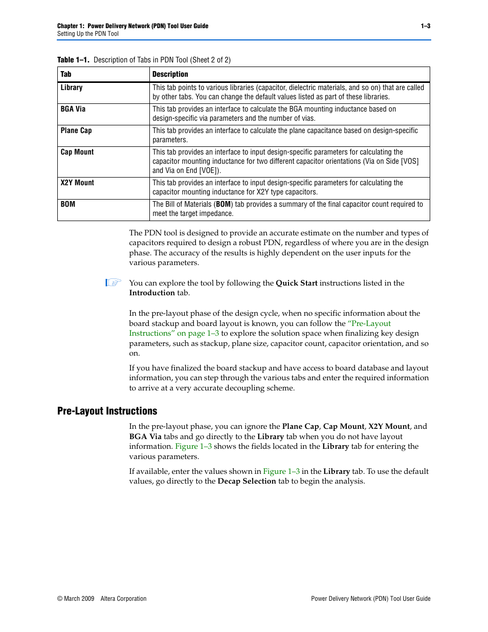 Pre-layout instructions -3, Pre-layout instructions | Altera Power Delivery Network User Manual | Page 7 / 26