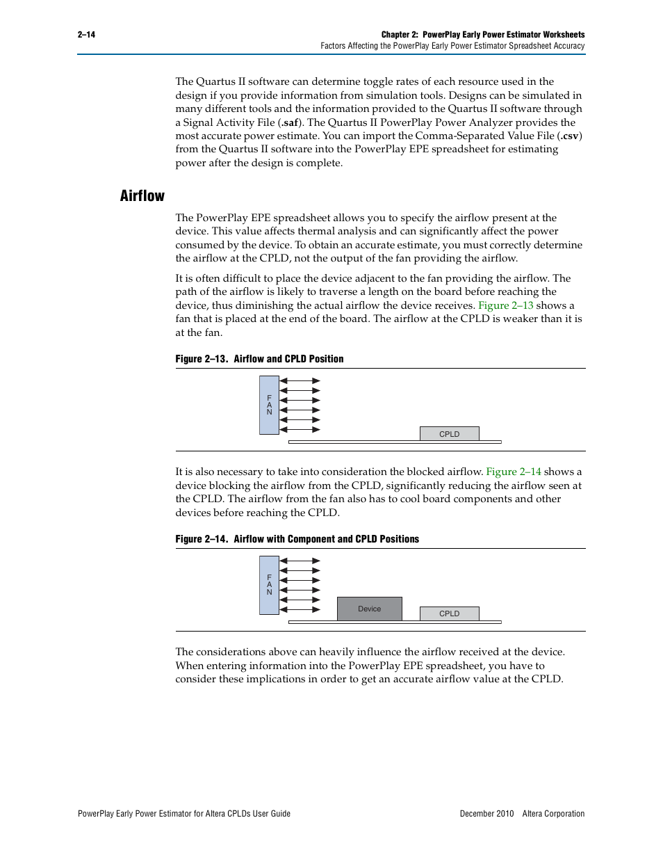Airflow, Airflow –14 | Altera PowerPlay Early Power Estimator for Altera CPLDs User Manual | Page 24 / 30