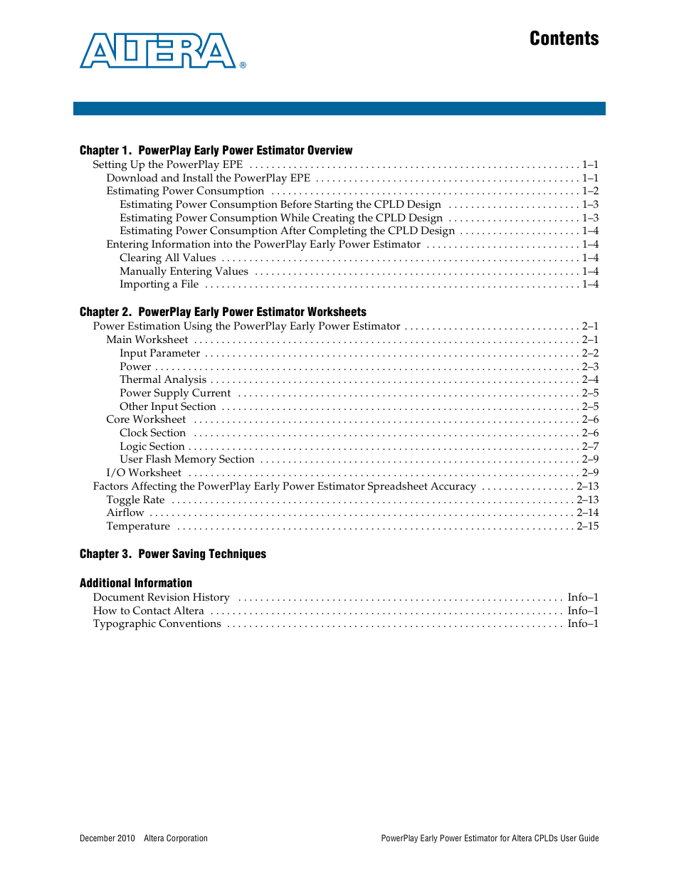 Altera PowerPlay Early Power Estimator for Altera CPLDs User Manual | Page 3 / 30
