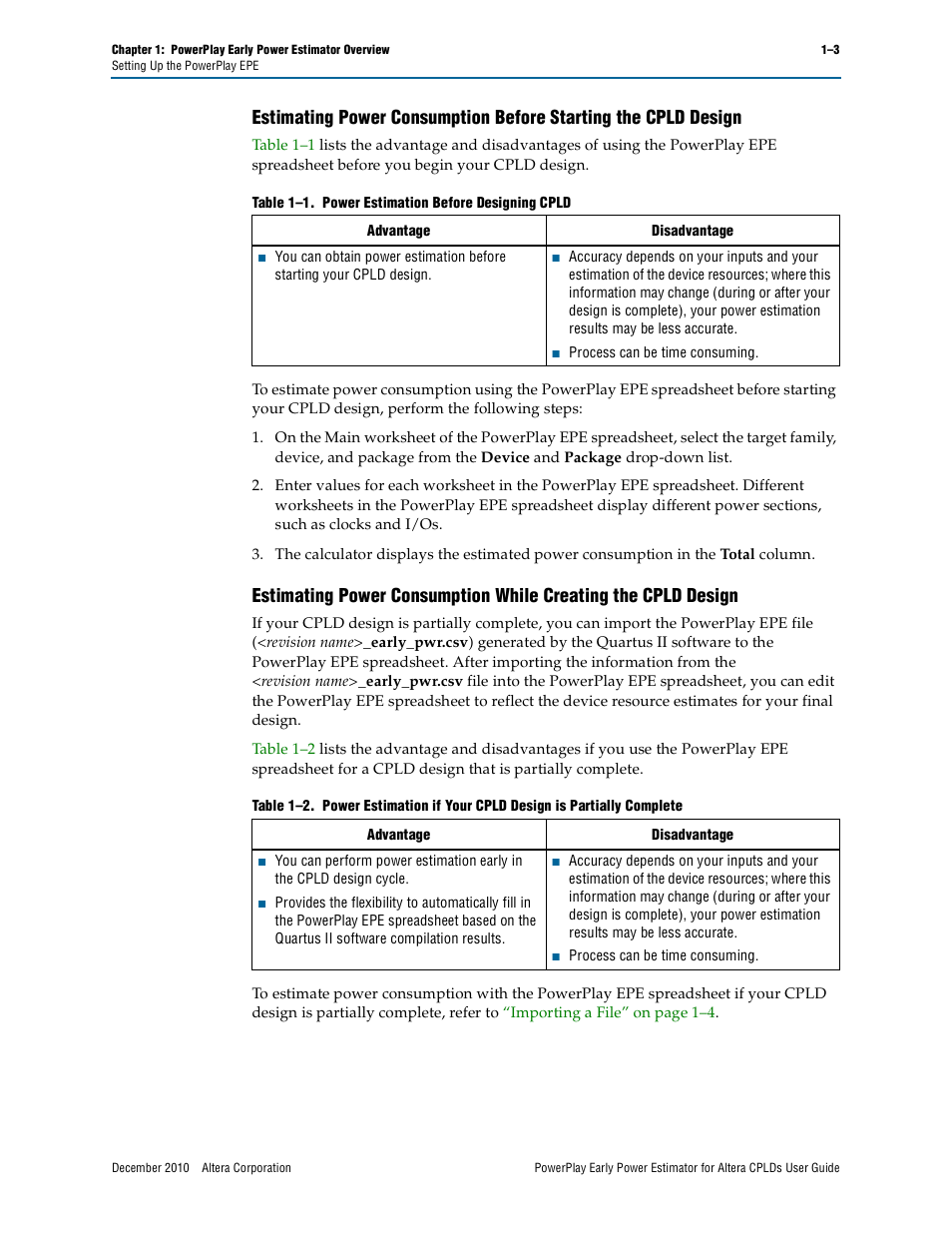 Altera PowerPlay Early Power Estimator for Altera CPLDs User Manual | Page 7 / 30