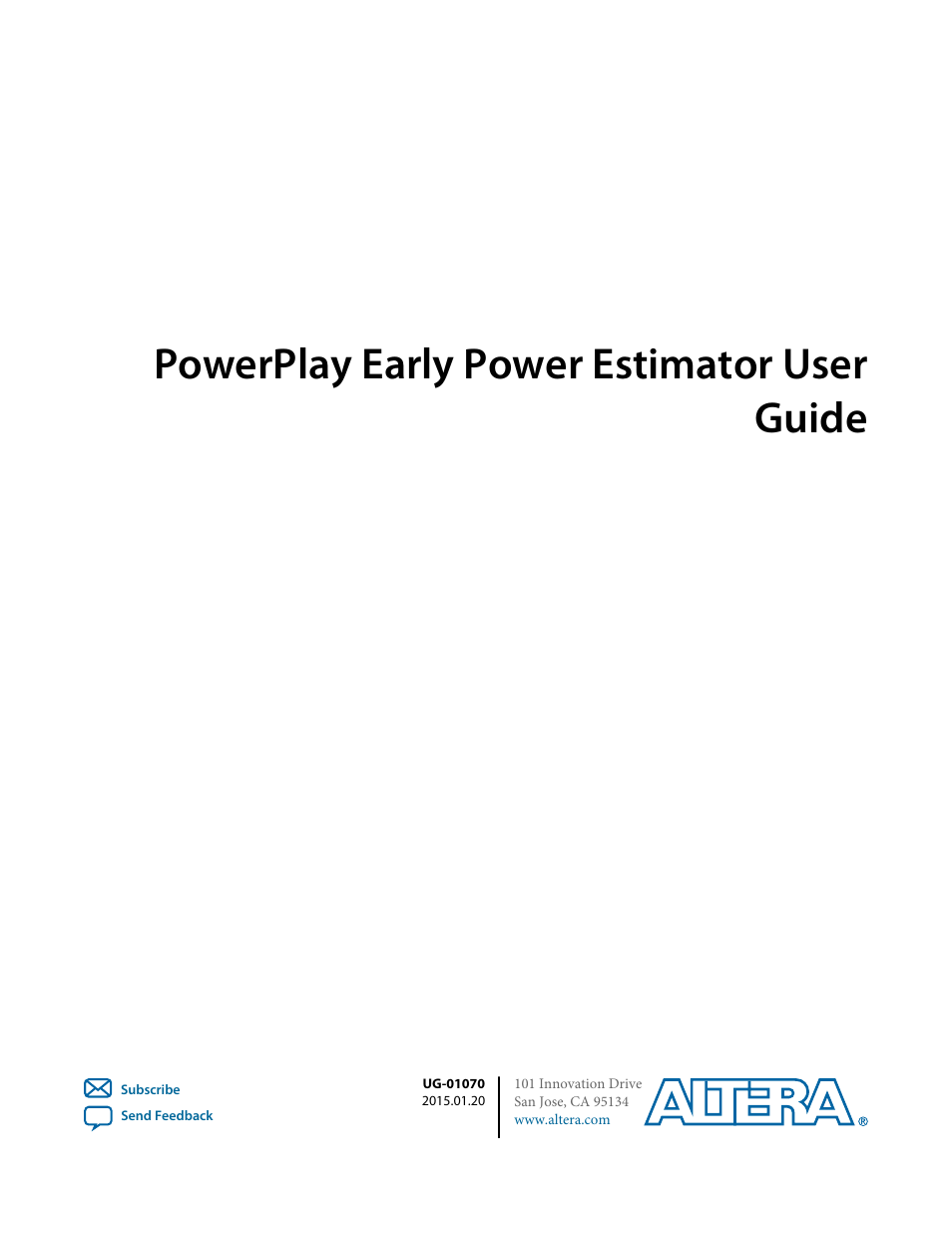 Altera PowerPlay Early Power Estimator User Manual | 58 pages