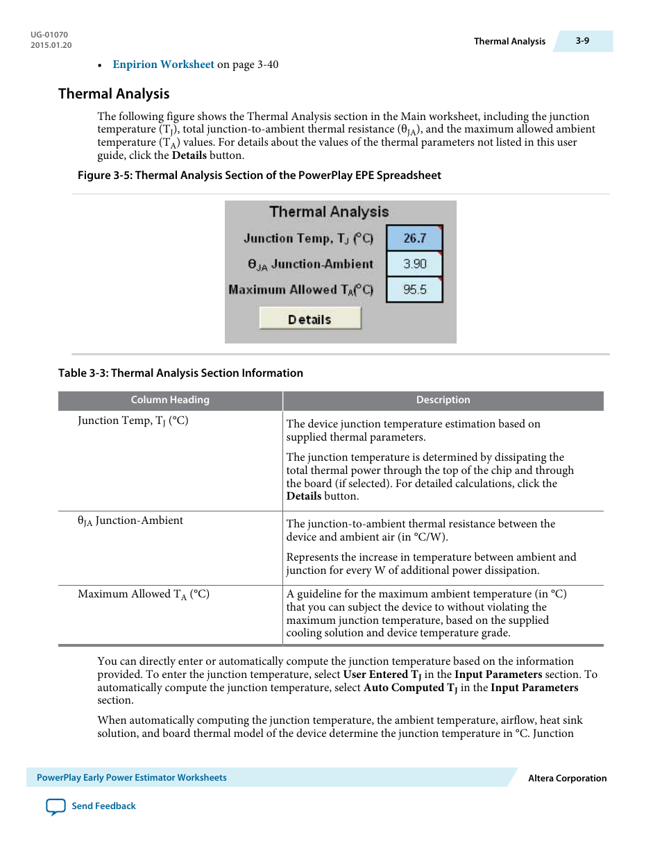 Thermal analysis, Thermal analysis -9 | Altera PowerPlay Early Power Estimator User Manual | Page 19 / 58