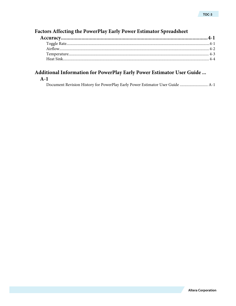 Altera PowerPlay Early Power Estimator User Manual | Page 3 / 58