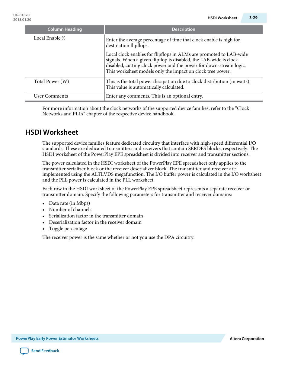 Hsdi worksheet, Hsdi worksheet -29 | Altera PowerPlay Early Power Estimator User Manual | Page 39 / 58