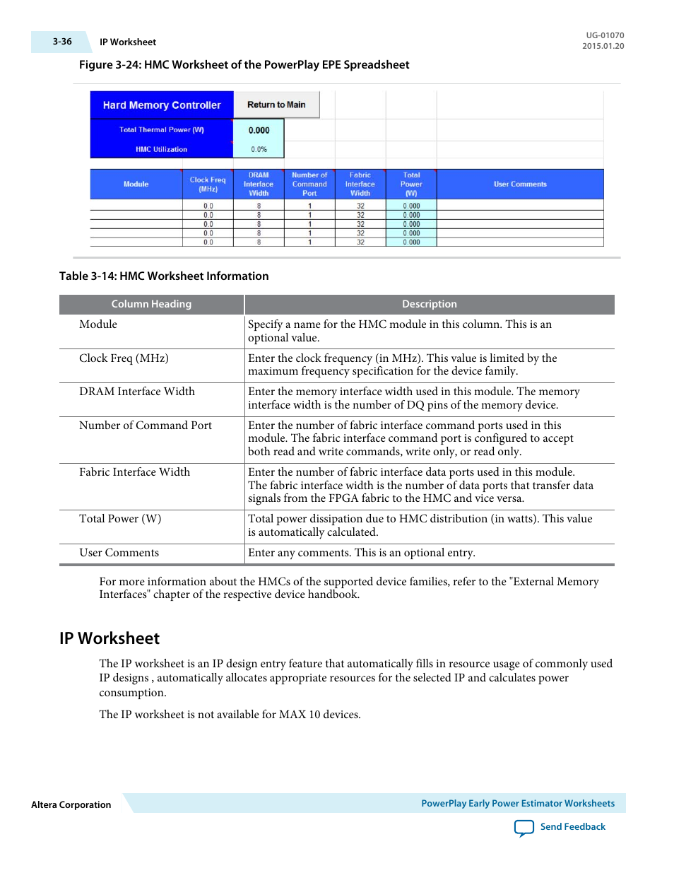 Ip worksheet, Ip worksheet -36 | Altera PowerPlay Early Power Estimator User Manual | Page 46 / 58