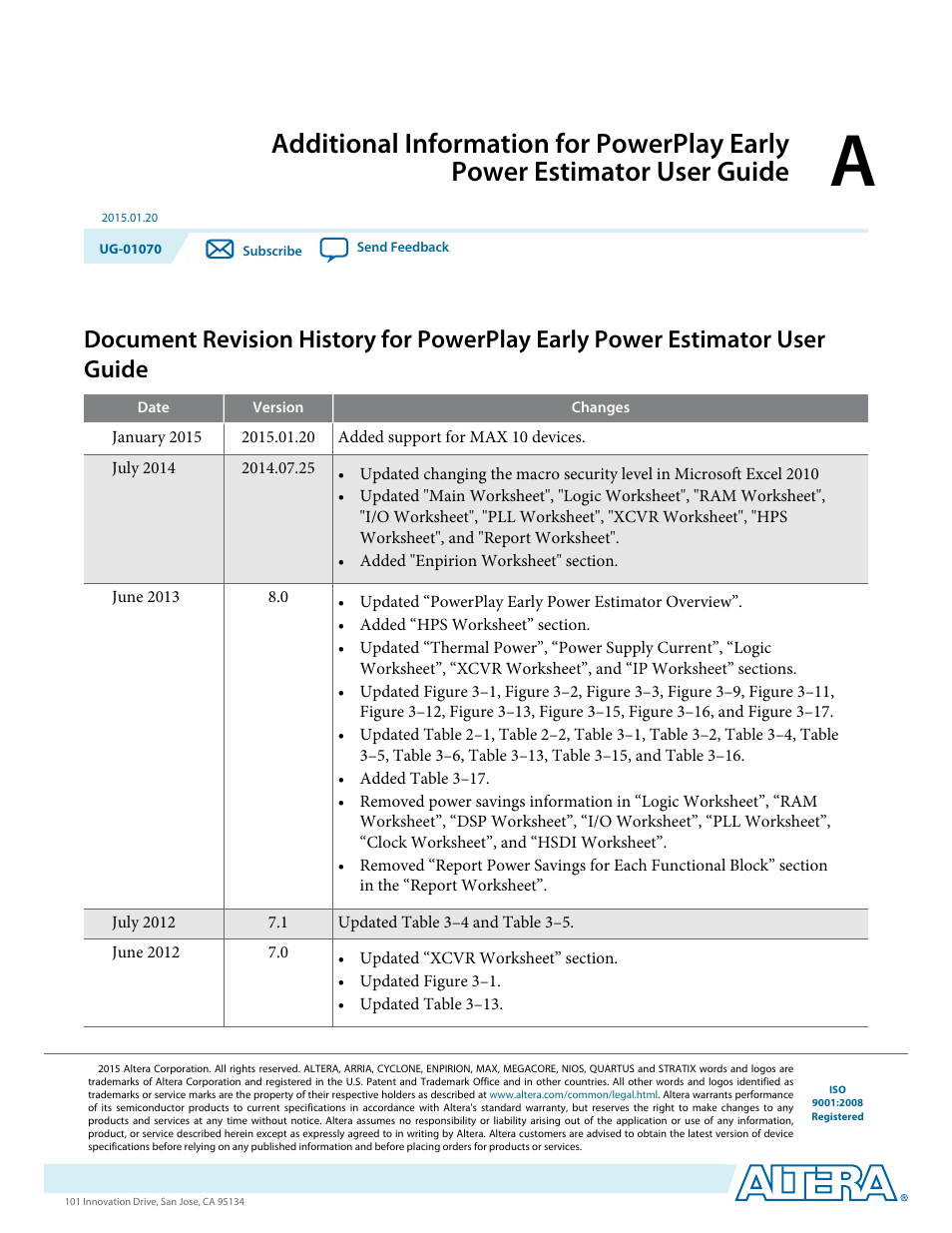 Altera PowerPlay Early Power Estimator User Manual | Page 57 / 58