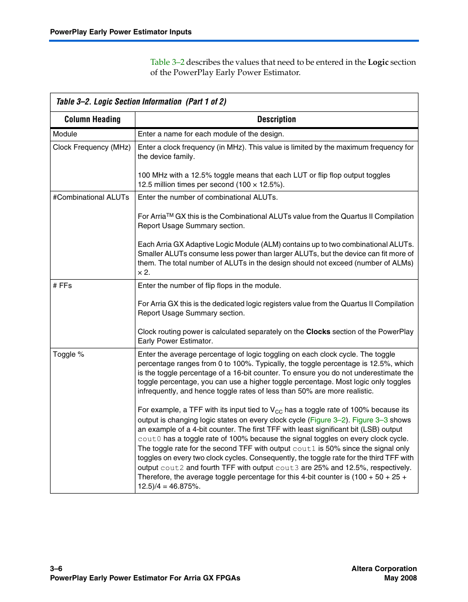 Altera PowerPlay Early Power Estimator User Manual | Page 20 / 58