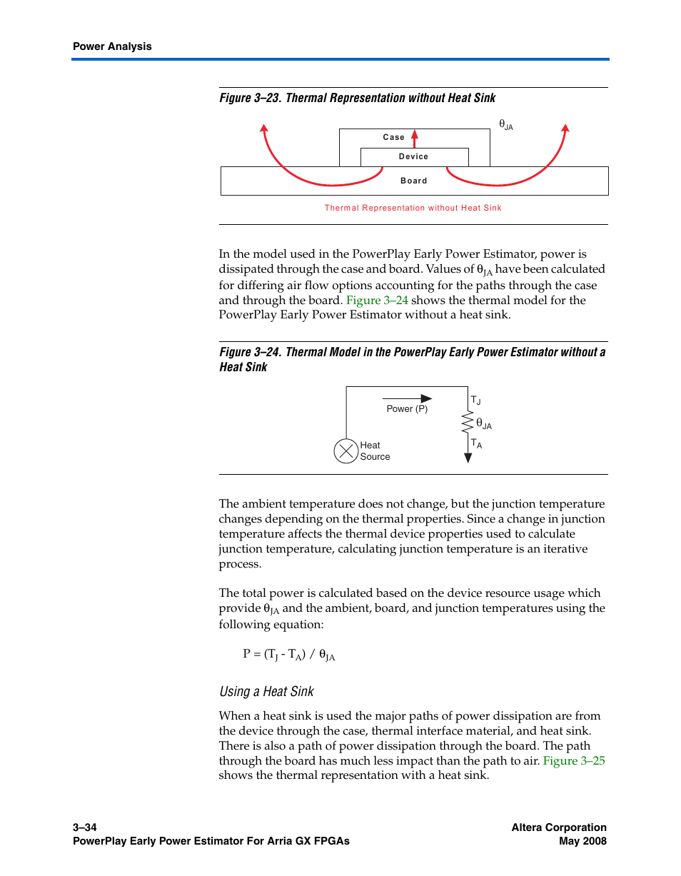 Using a heat sink | Altera PowerPlay Early Power Estimator User Manual | Page 48 / 58