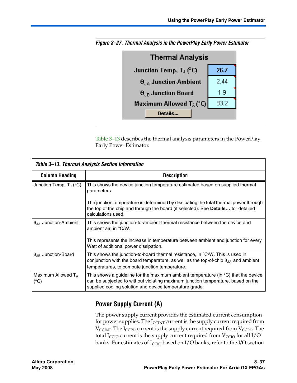 Power supply current (a) | Altera PowerPlay Early Power Estimator User Manual | Page 51 / 58
