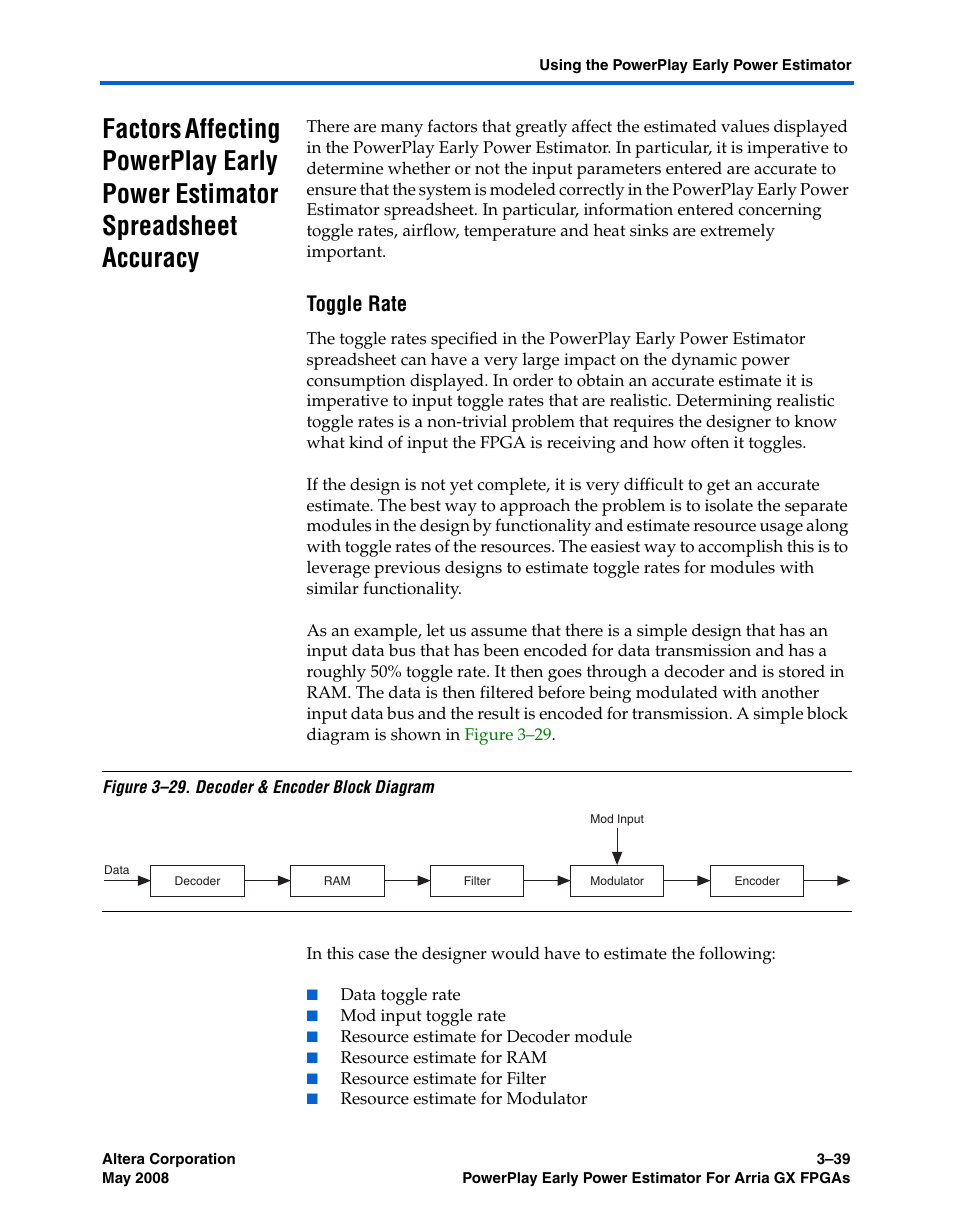 Toggle rate | Altera PowerPlay Early Power Estimator User Manual | Page 53 / 58