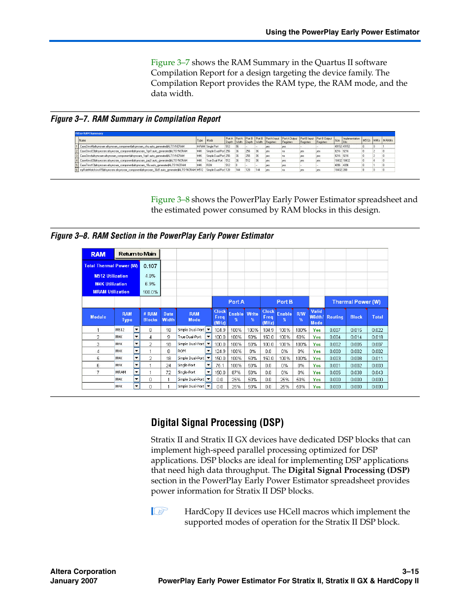 Digital signal processing (dsp) | Altera PowerPlay Early Power Estimator User Manual | Page 33 / 67