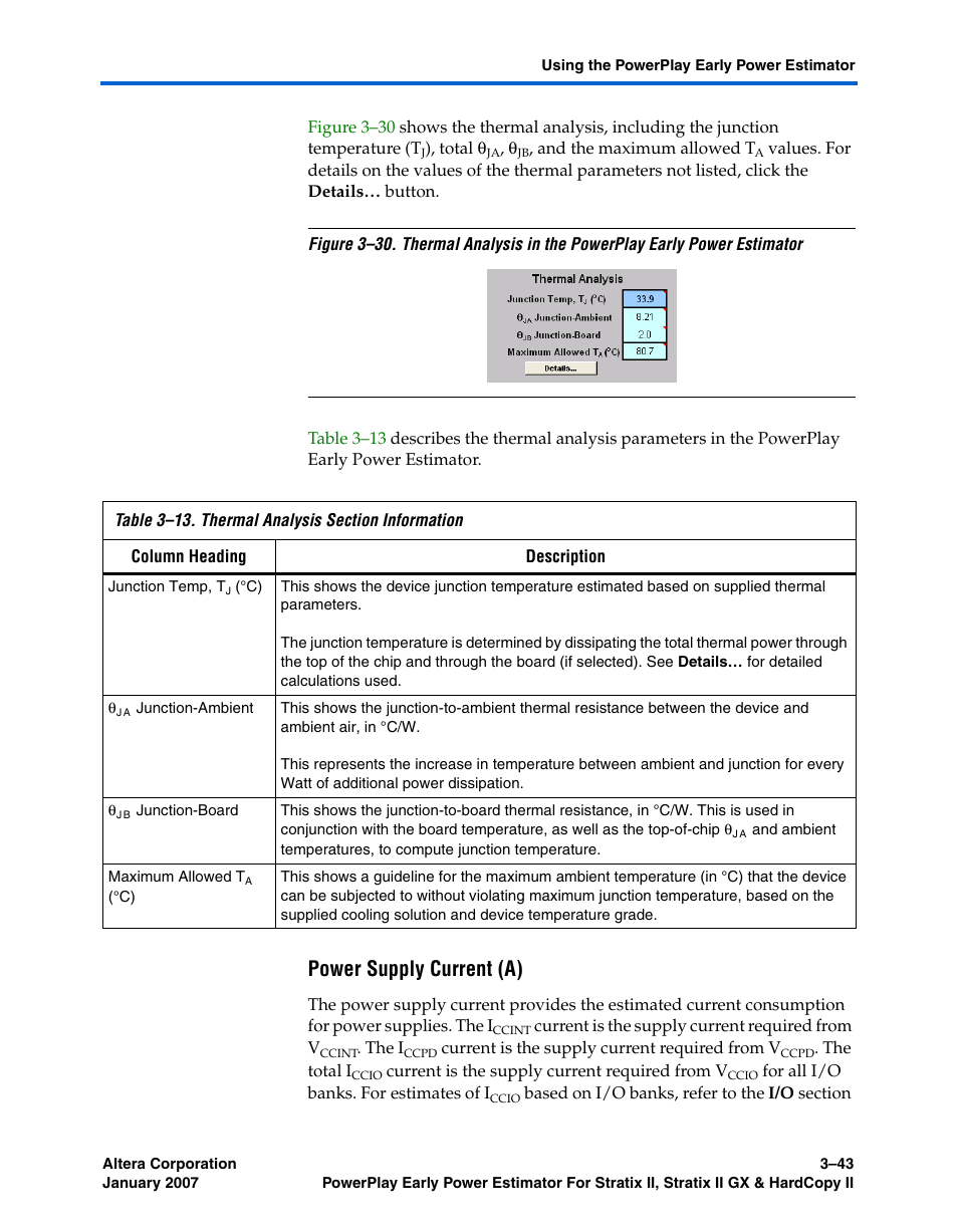 Power supply current (a) | Altera PowerPlay Early Power Estimator User Manual | Page 61 / 67