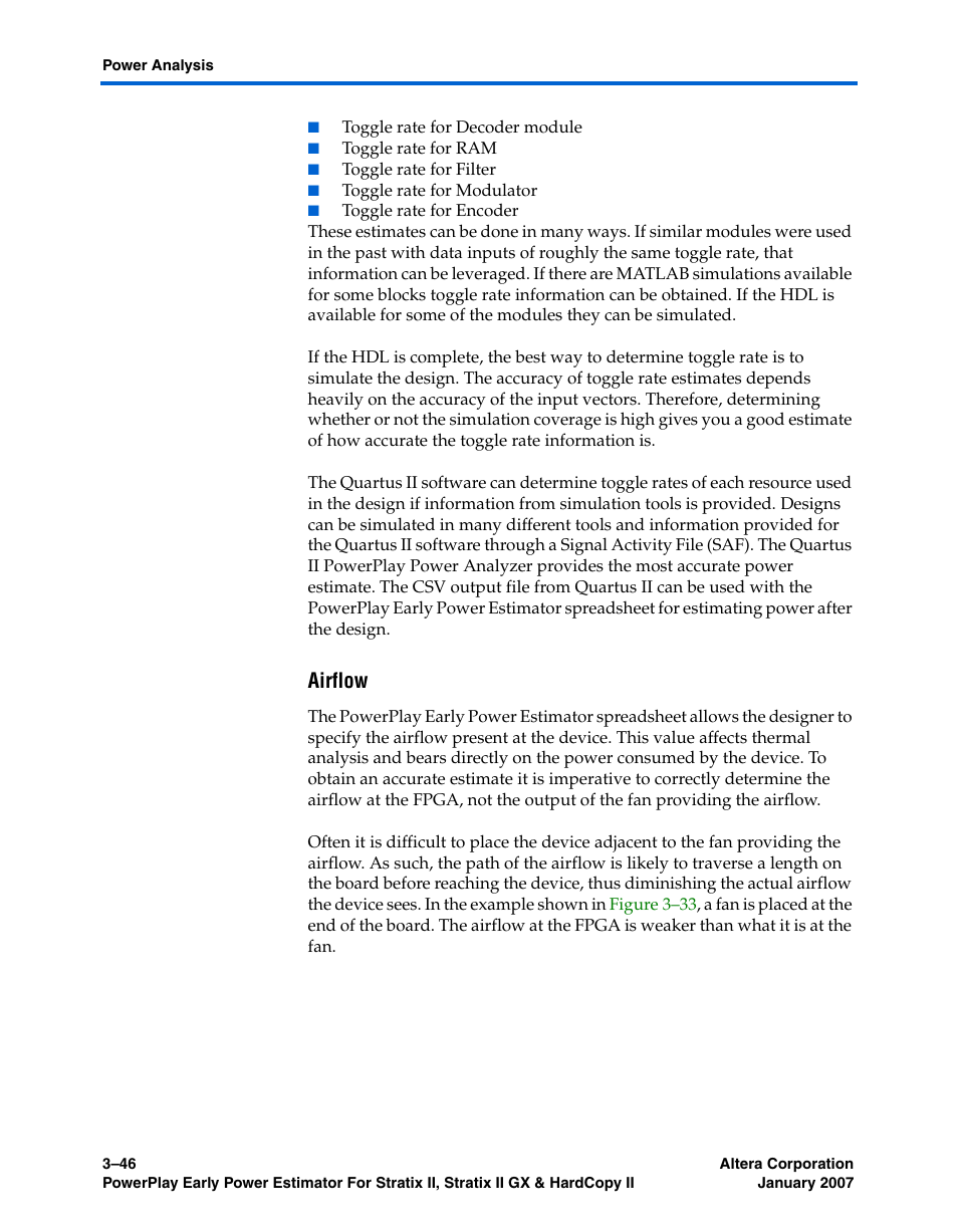 Airflow | Altera PowerPlay Early Power Estimator User Manual | Page 64 / 67