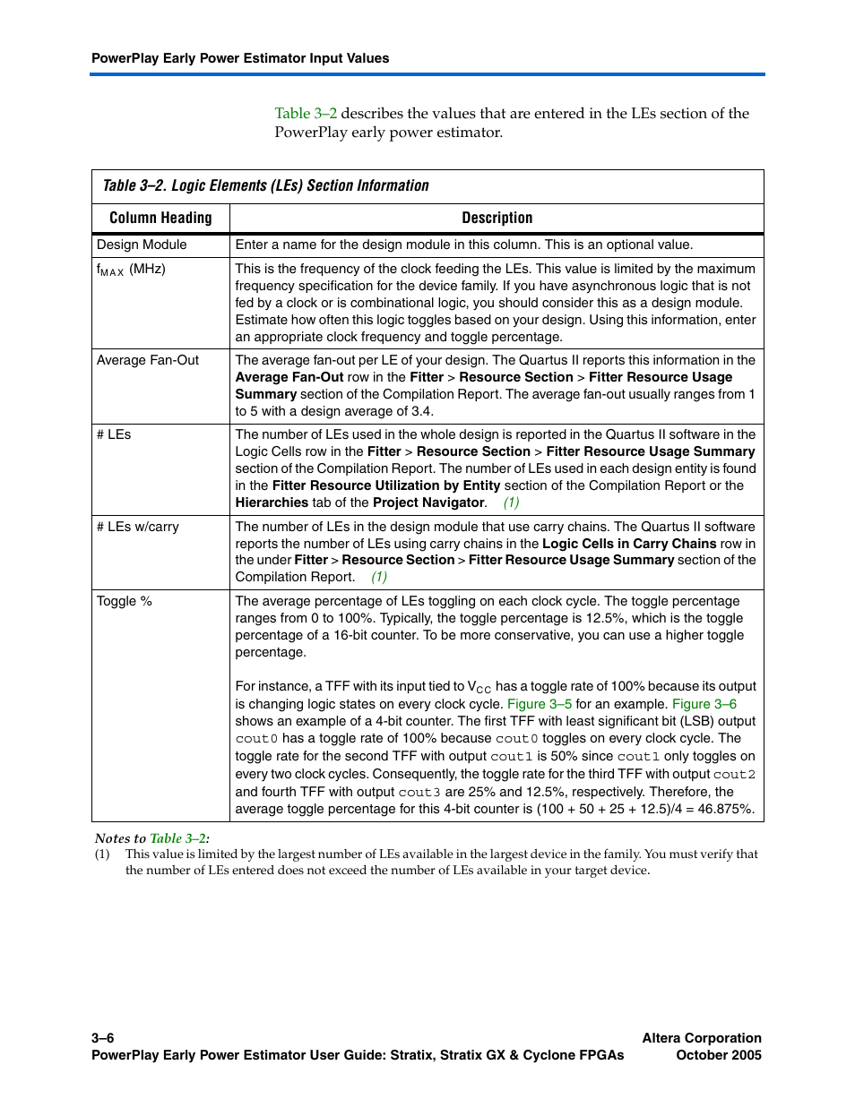 Altera PowerPlay Early Power Estimator User Manual | Page 22 / 40