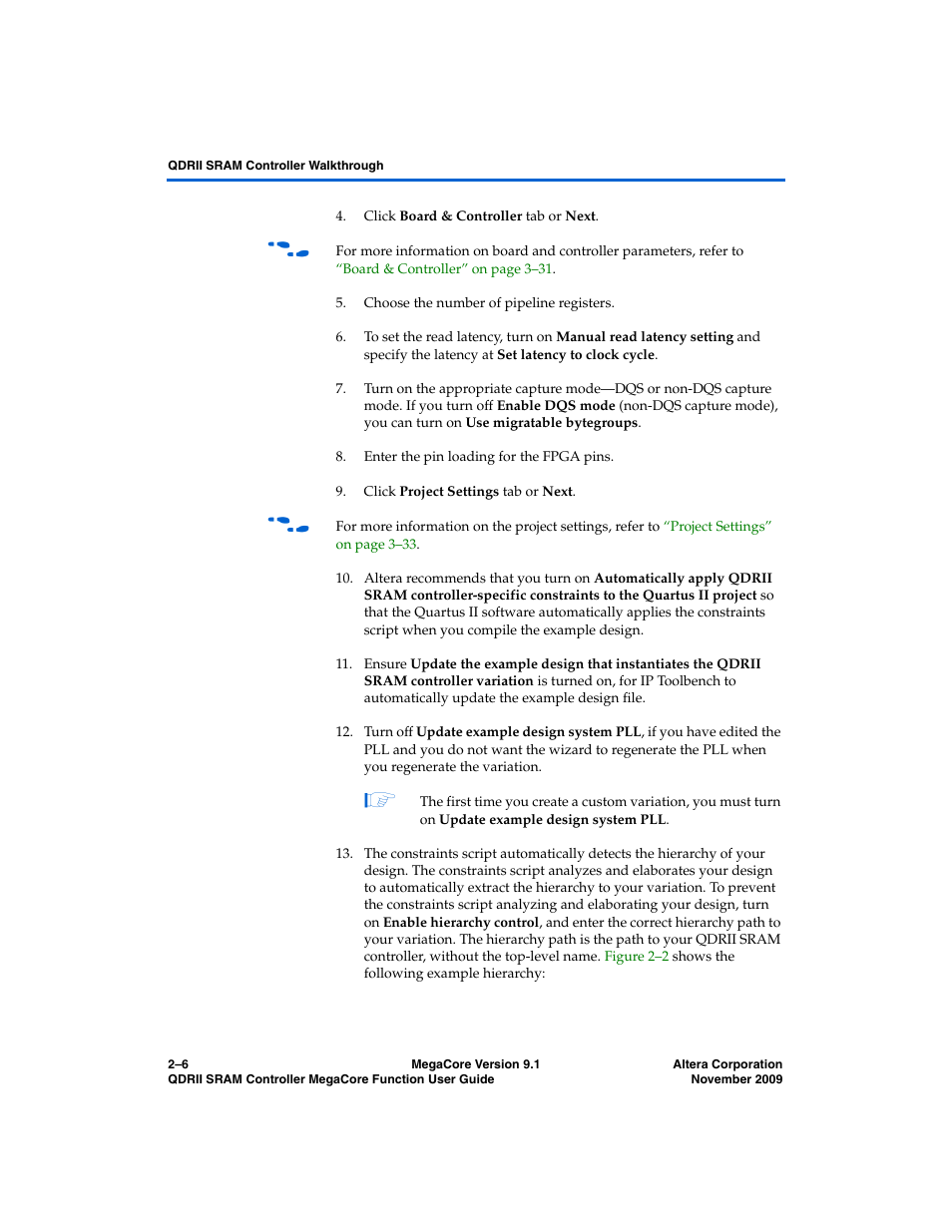 Altera QDRII SRAM Controller MegaCore Function User Manual | Page 16 / 68