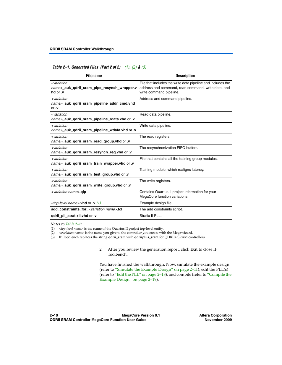 Altera QDRII SRAM Controller MegaCore Function User Manual | Page 20 / 68