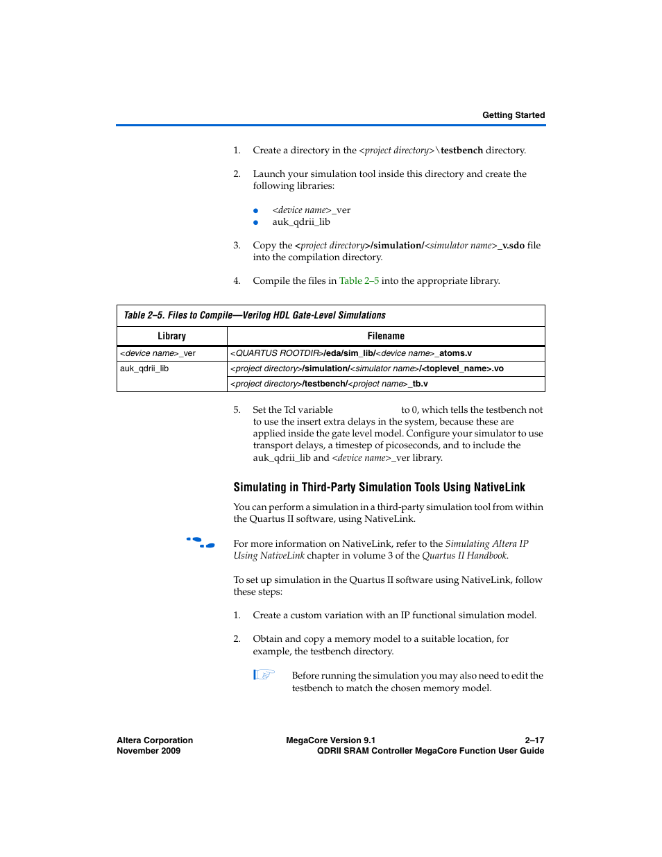 Altera QDRII SRAM Controller MegaCore Function User Manual | Page 27 / 68