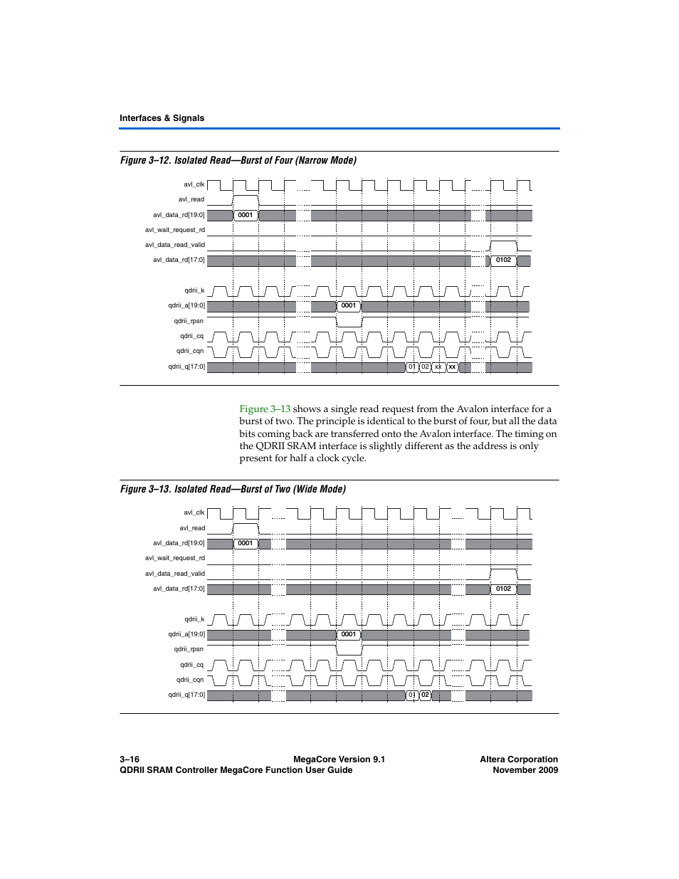 Altera QDRII SRAM Controller MegaCore Function User Manual | Page 48 / 68