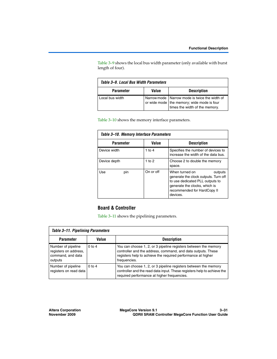 Board & controller | Altera QDRII SRAM Controller MegaCore Function User Manual | Page 63 / 68