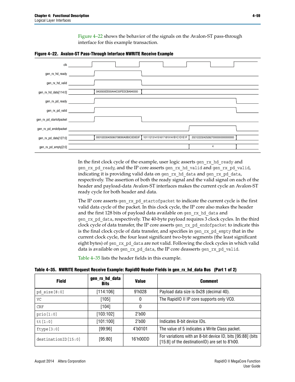 Altera RapidIO II MegaCore Function User Manual | Page 101 / 218