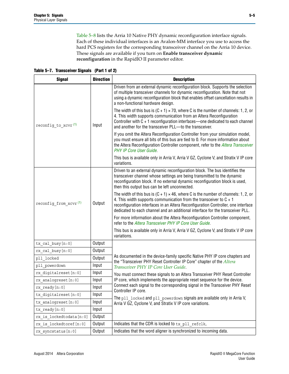 Altera RapidIO II MegaCore Function User Manual | Page 129 / 218