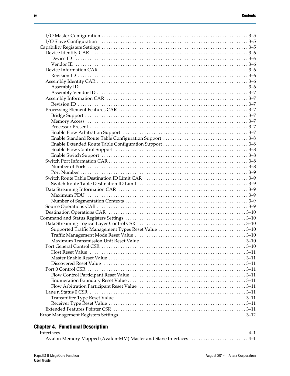 Altera RapidIO II MegaCore Function User Manual | Page 4 / 218