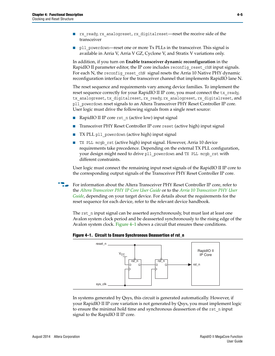 Altera RapidIO II MegaCore Function User Manual | Page 47 / 218
