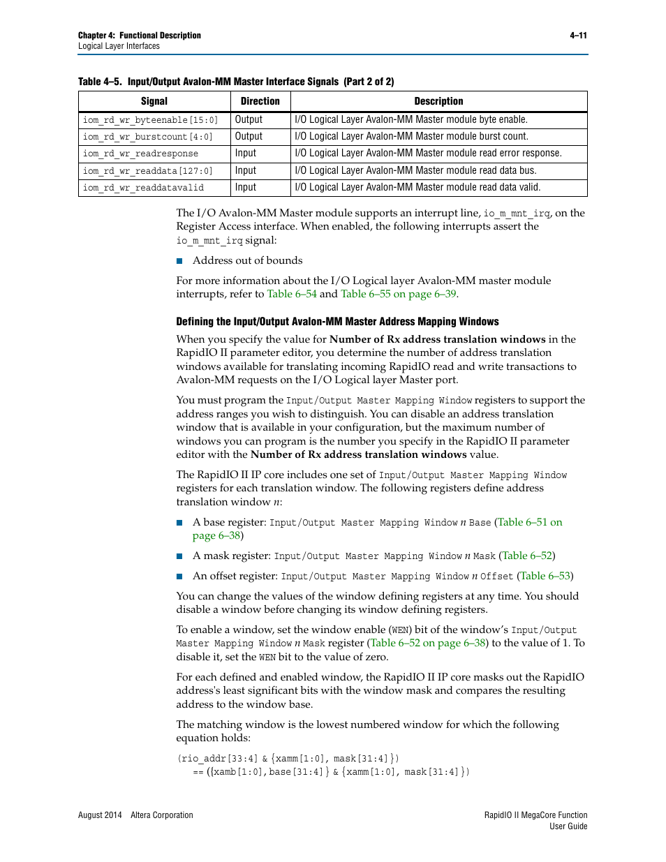 Altera RapidIO II MegaCore Function User Manual | Page 53 / 218