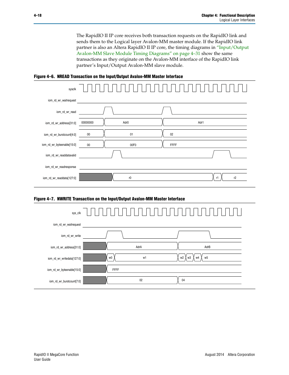 Figure 4–6, Ction, Figure 4–7 | Altera RapidIO II MegaCore Function User Manual | Page 60 / 218