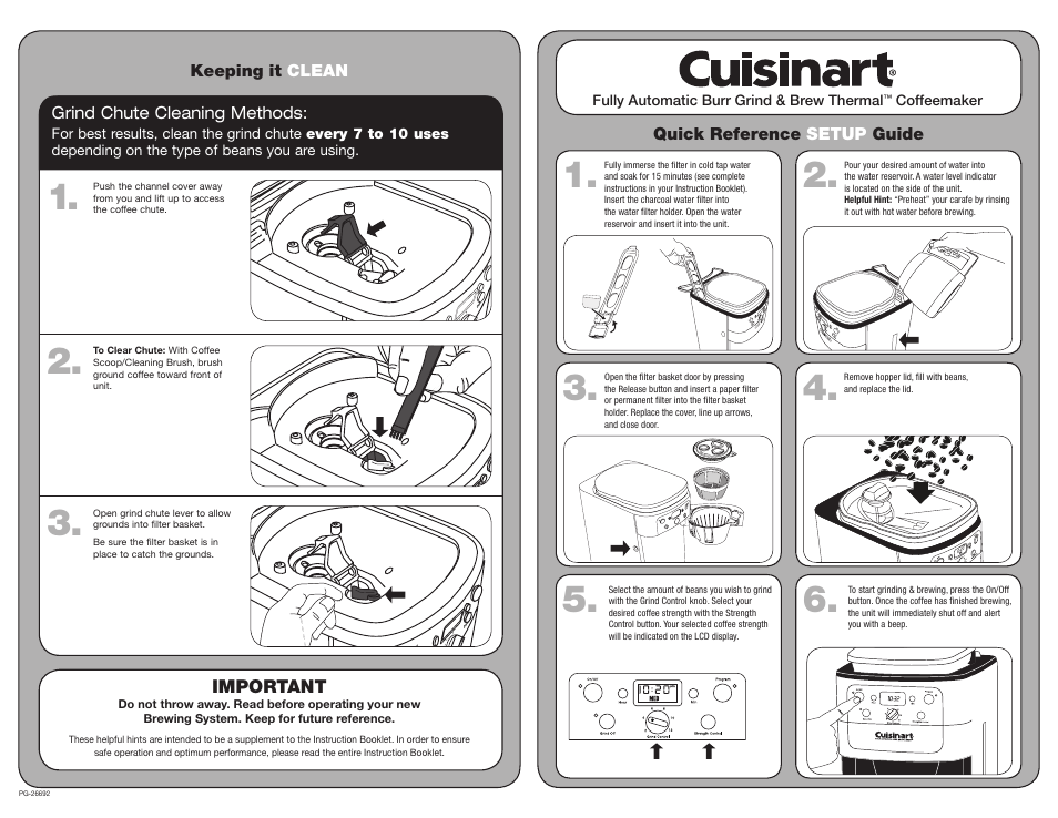 Cuisinart PG-26692 User Manual | 2 pages