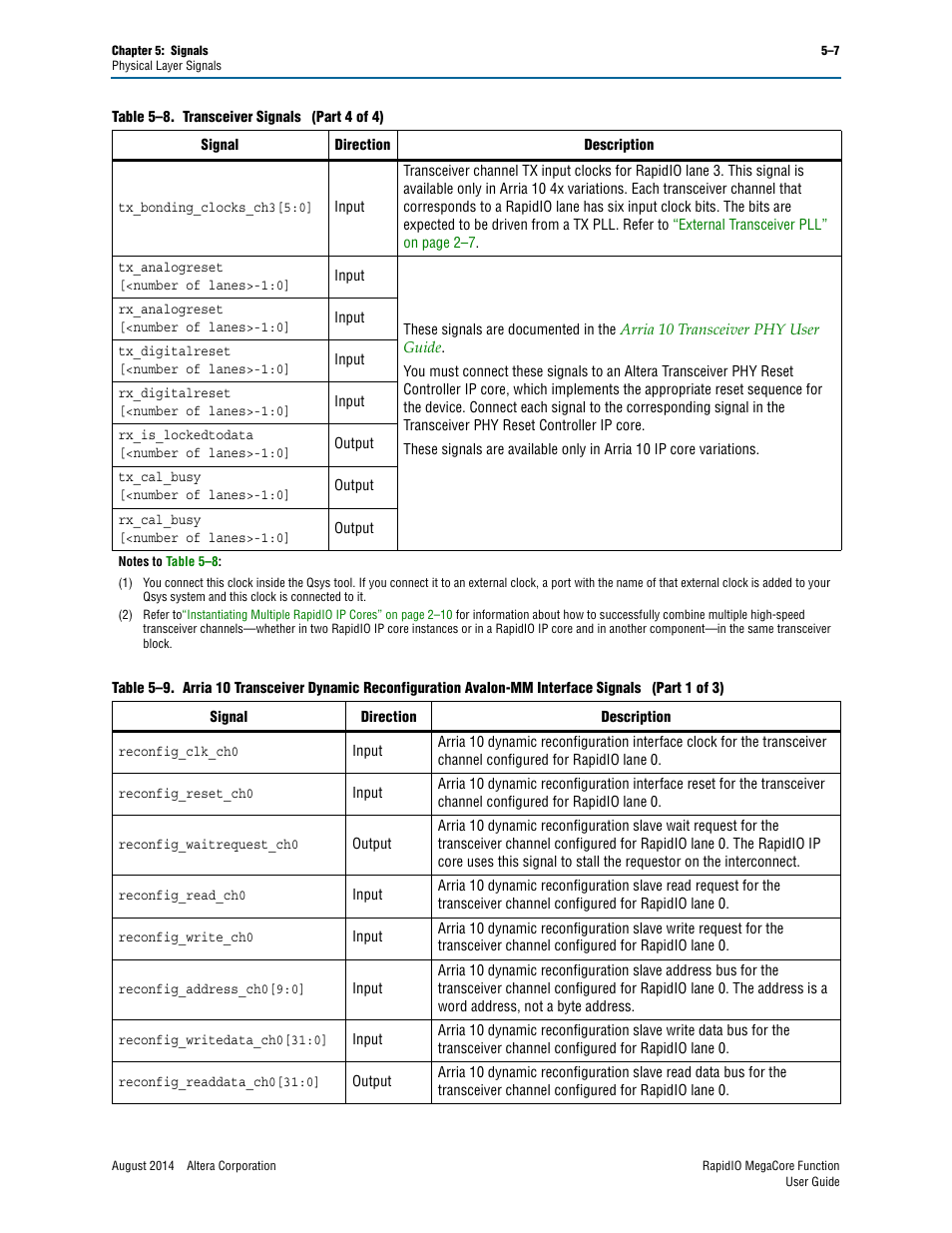 Altera RapidIO MegaCore Function User Manual | Page 121 / 198