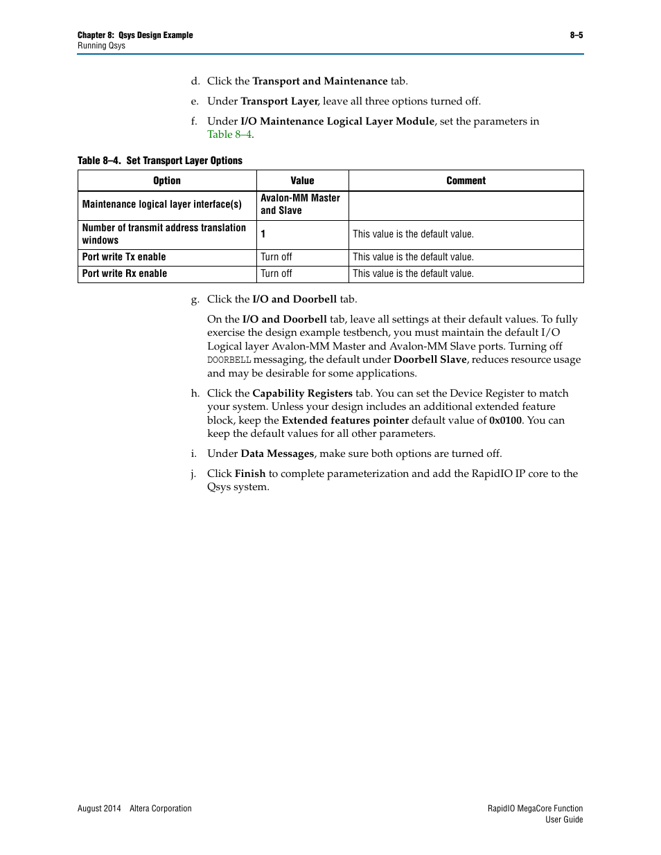 Altera RapidIO MegaCore Function User Manual | Page 179 / 198