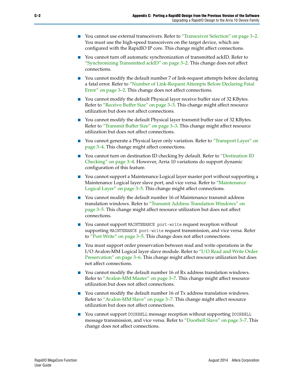 Altera RapidIO MegaCore Function User Manual | Page 190 / 198