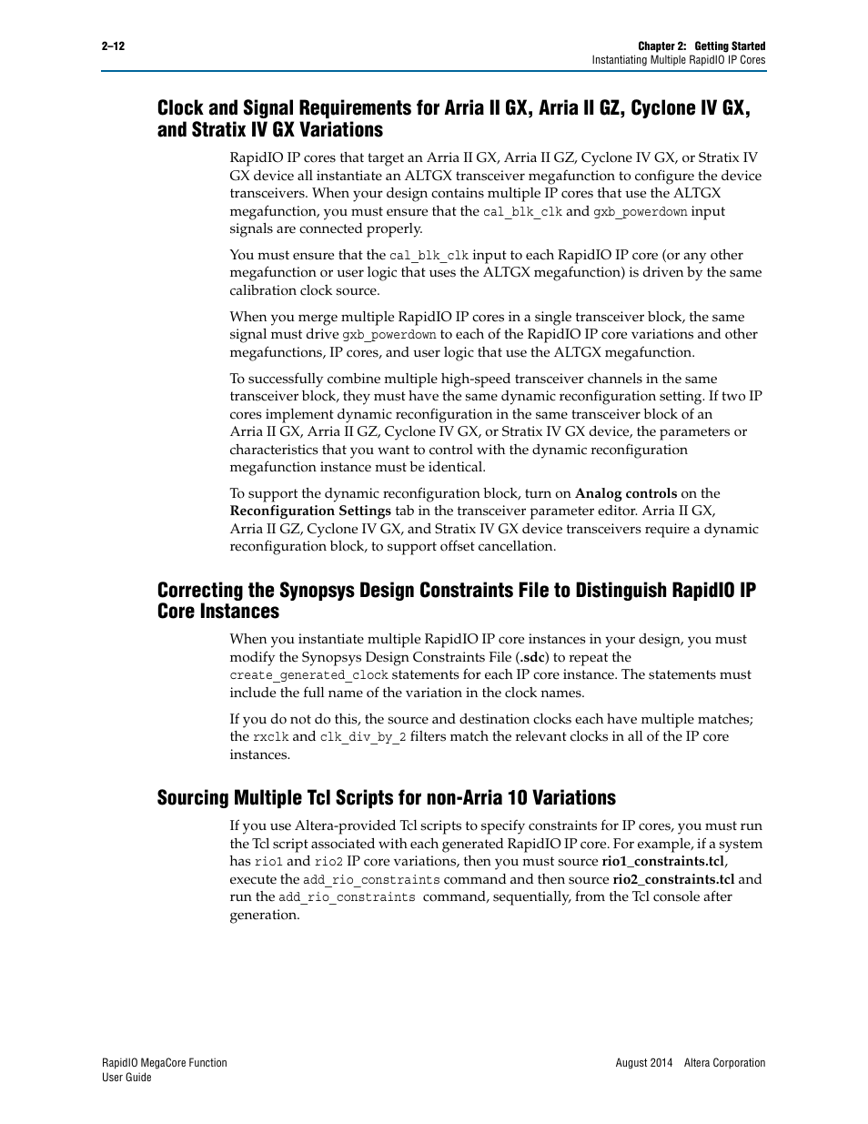 Altera RapidIO MegaCore Function User Manual | Page 34 / 198