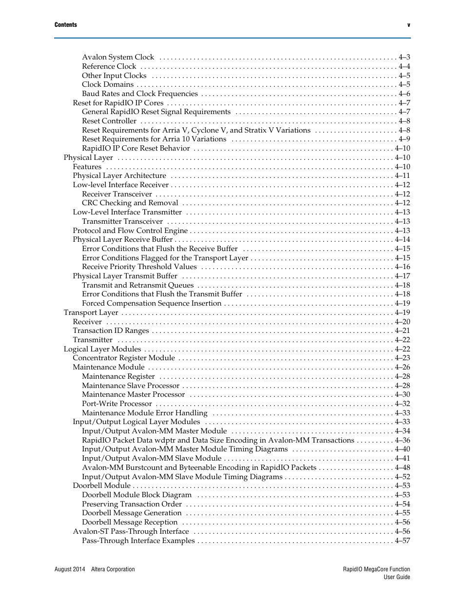 Altera RapidIO MegaCore Function User Manual | Page 5 / 198